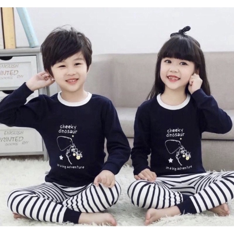 BAJU PIYAMA ANAK BALITA KAOS IMPORT UNISEX SET CELANA PANJANG S-2XL