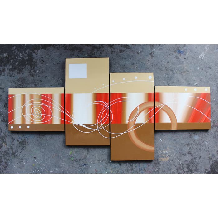 Lukisan Abstrak Minimalis Coklat - Ukuran Besar diskon lukisan hiasan dinding kaligrafi kanvas dekor