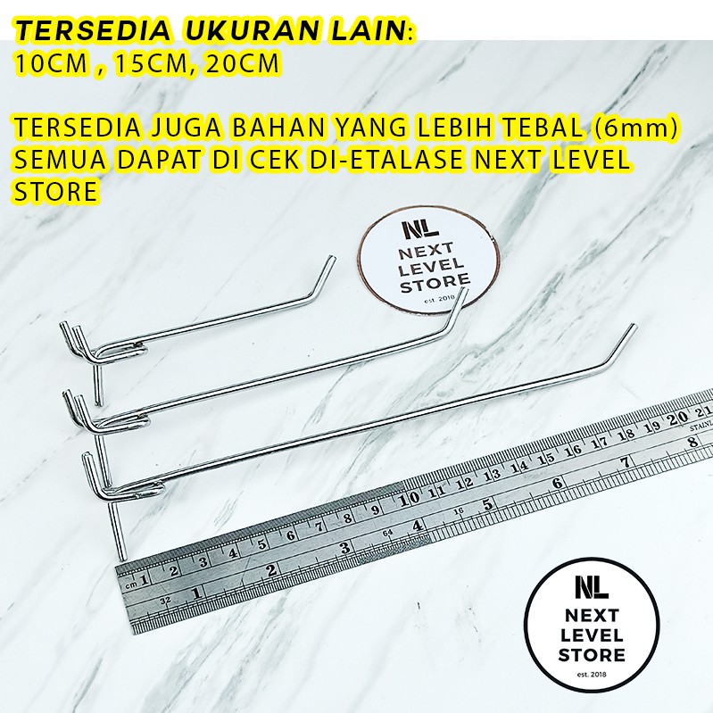 Triangle Hook Ram Tripod 5 10 15 20 CM Display Besi Stainless TEBAL 3 mm T Hook 3,5mm