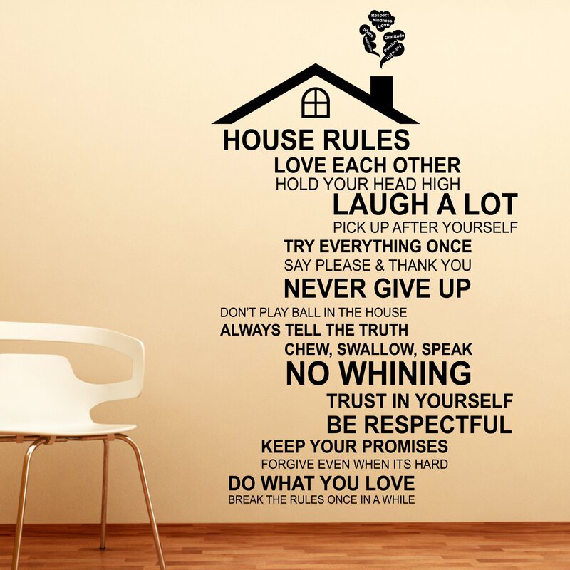 Reliza Wall Sticker House Rules Quotes Stiker Dinding RELIZA007