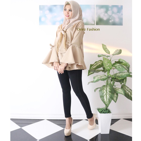 Baju Lengan Peplum Panjang Blouse Blus Wanita Model Peplum Lengan Terompet Baju Atasan Ibu Menyusui Shopee Indonesia