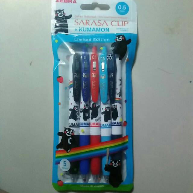 

ZEBRA SARASA CLIP LIMITED EDITION X KUMAMON 0.5 SET 5