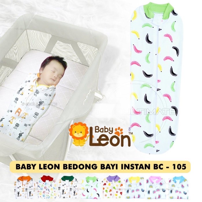 TokoPapin Bedong Bayi Instan Resleting Baby Leon Katun Halus Lembut Praktis Baby Leon