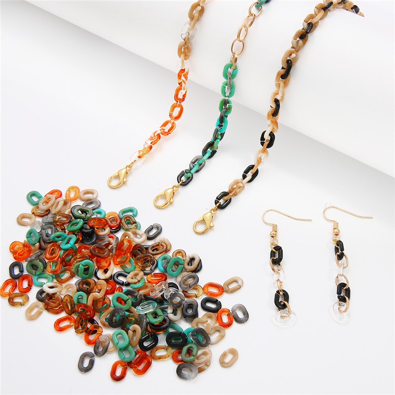 100Pcs 9x6mm Acrylic Chain for Face Mask Necklace Glasses Chain Sunglasses Straps Mask Lanyards Women Men Neck Chains Holder