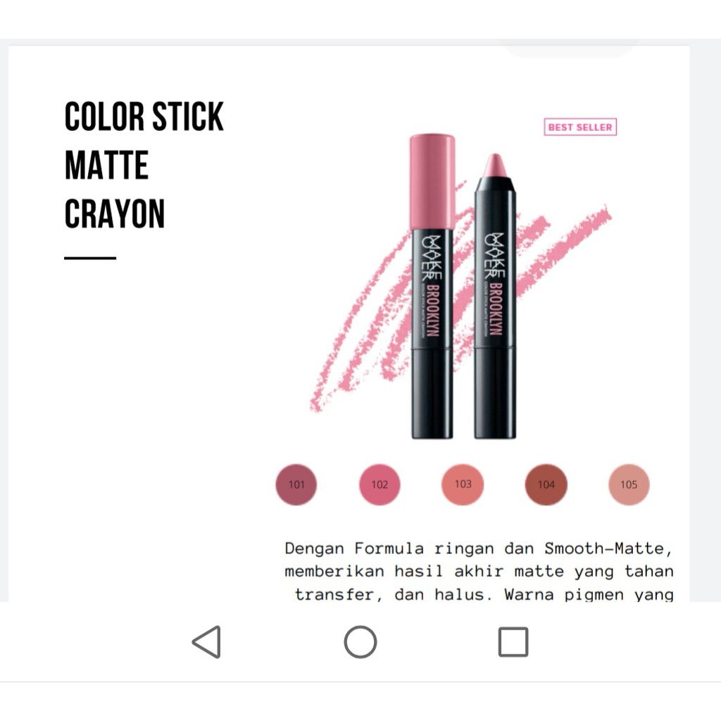 Make Over COLOR STICK MATTE CRAYON