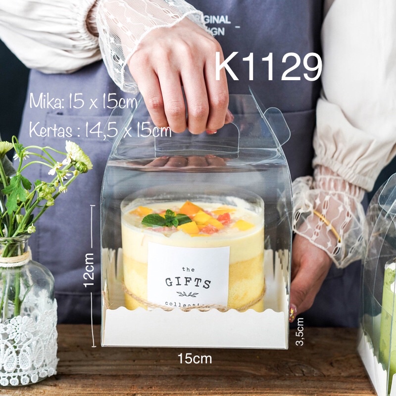 

(10pcs) Kotak Mika K1129 Transparent Bening Cake Box K11