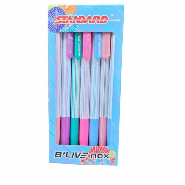 

(X39) Standard Pen Blive nox 0.3 isi 12 Pulpen Tinta Hitam B'live nox 0,3 Bulpen / Bolpen / Bolpoin / Bolpoint / Ball Point / Ballpoint / Ballpoin / Vulpen / Pena / Polpen / Polpoin / Polpoint Black Ink Standardpen Cetek Retract Retractable B Live NOX Oil