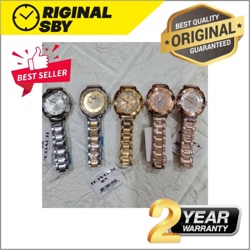 ( ORIGINAL - BERGARANSI ) JAM TANGAN PRIA WANITA | RANTAI | KULIT | KARET | MURAH | Coach - Permata 