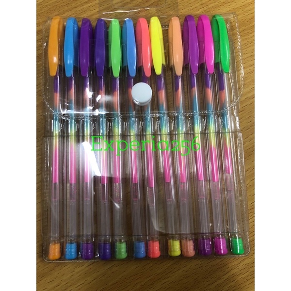 

Pulpen Gel Gliter Warna-Warni / Rainbow Color isi 12pcs