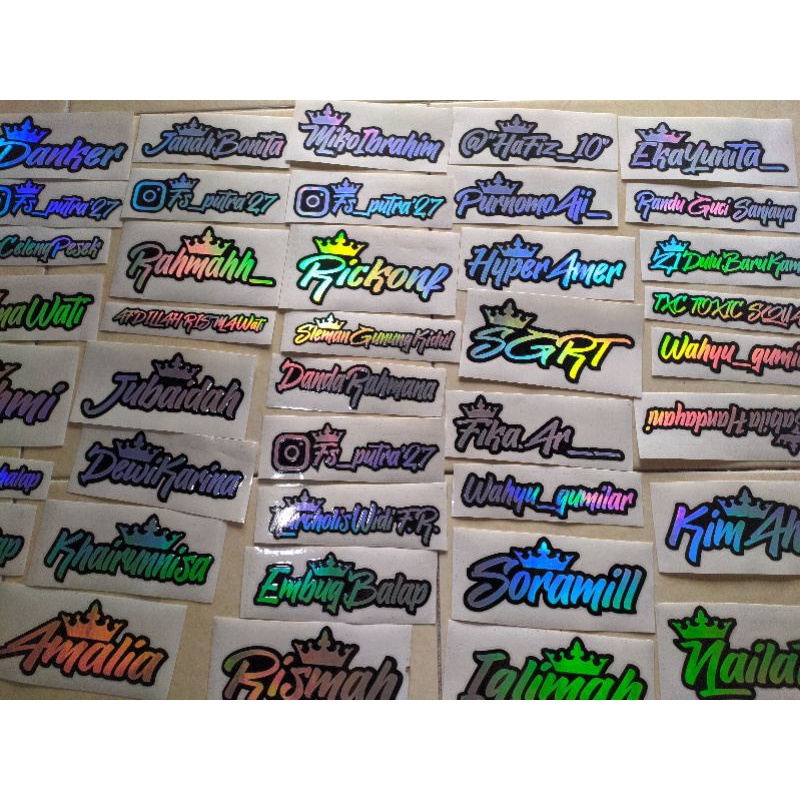 BISA REQUEST NAMAMU | STICKER HOLOGRAM LIS HITAM  ( MINIMAL ORDER 2 PCS )