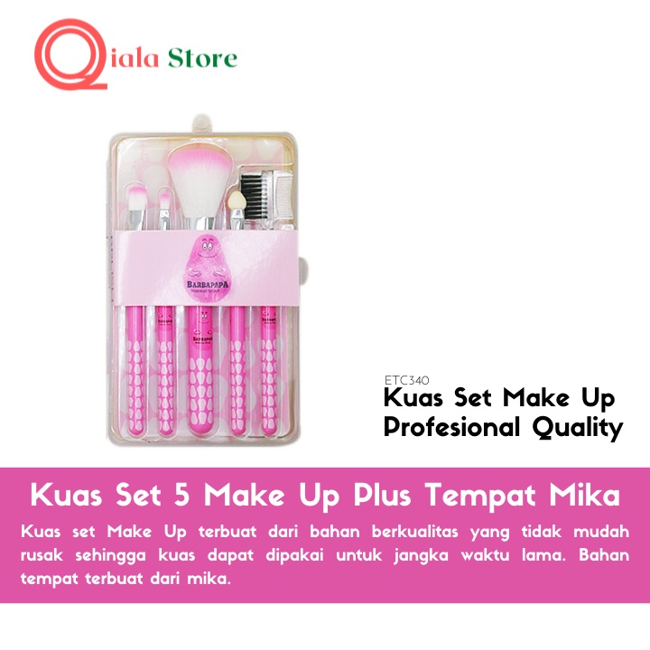 Barpapa Kuas make up set 5 in 1 set satuan mika karakter kuas make up