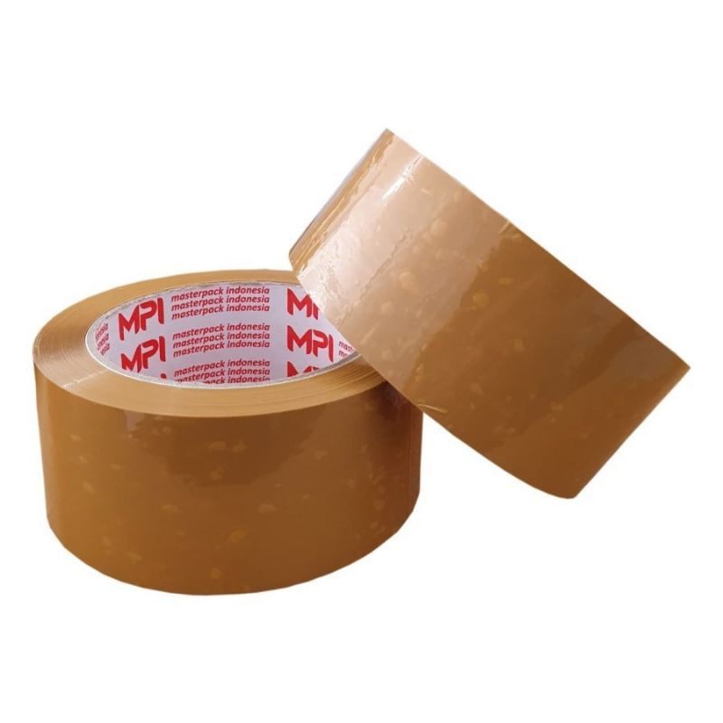 LAKBAN BENING-COKLAT 45mm x 90 Yard MASTER PACK INDONESIA lakban bening coklat murah tabal