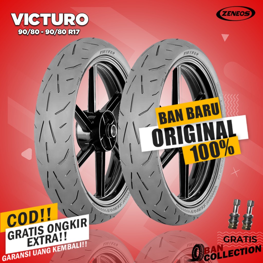 Paket Ban Motor RACING COMPOUND // ZENEOS VICTURO 90/80 - 90/80 Ring 17 Tubeless ban motor tubles ri