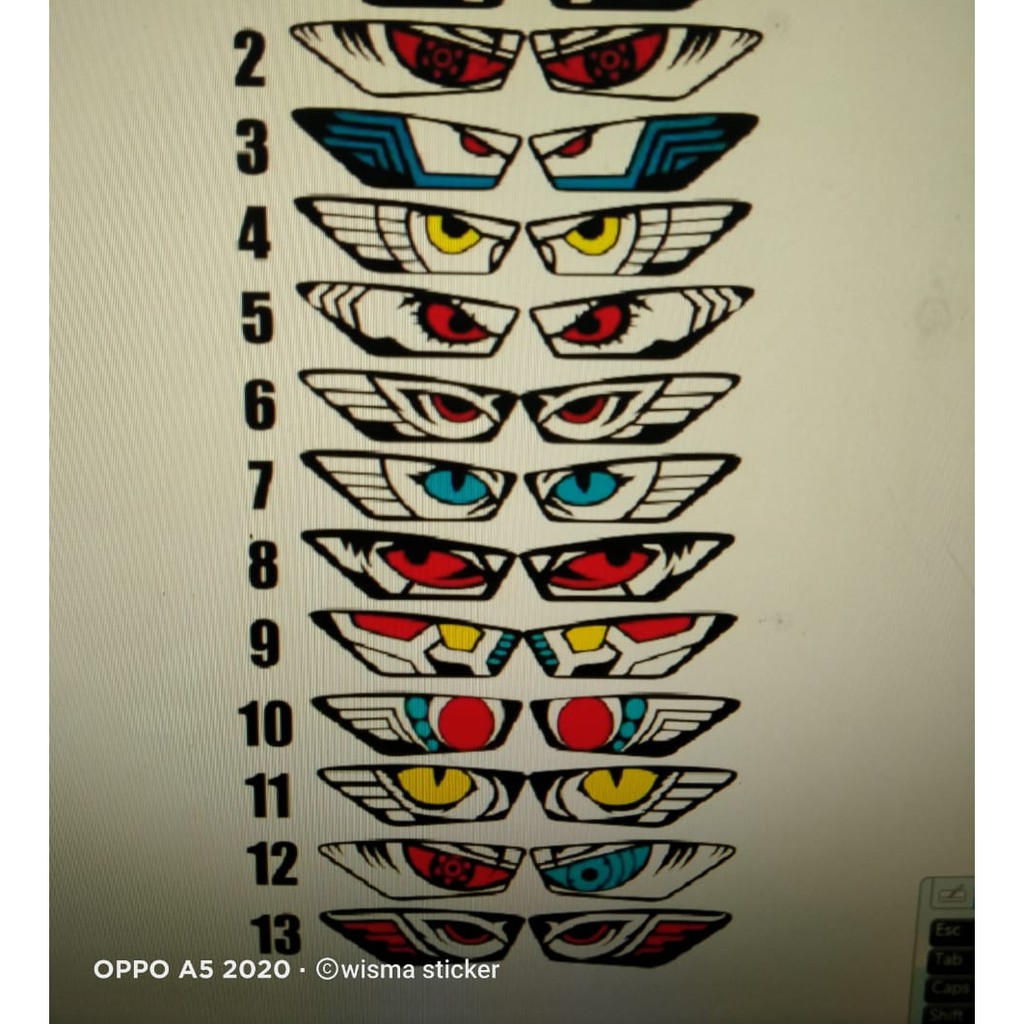 Satu Set (Mata+Alis) Stiker Lampu Depan Vario 2017 Vario 125 Led / Vario 150