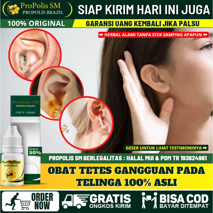 Obat Tetes Telinga Congek 100% Alami, Obat Penyakit Otitis Media, Obat Radang Telinga Bagian Dalam, 