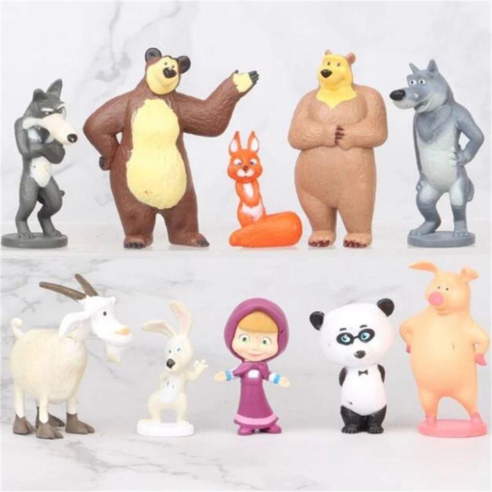 Kado Anak Agustin Masha and The Bear Mainan Anak Kado Natal Dekorasi Boneka Mainan PVC Model Angka