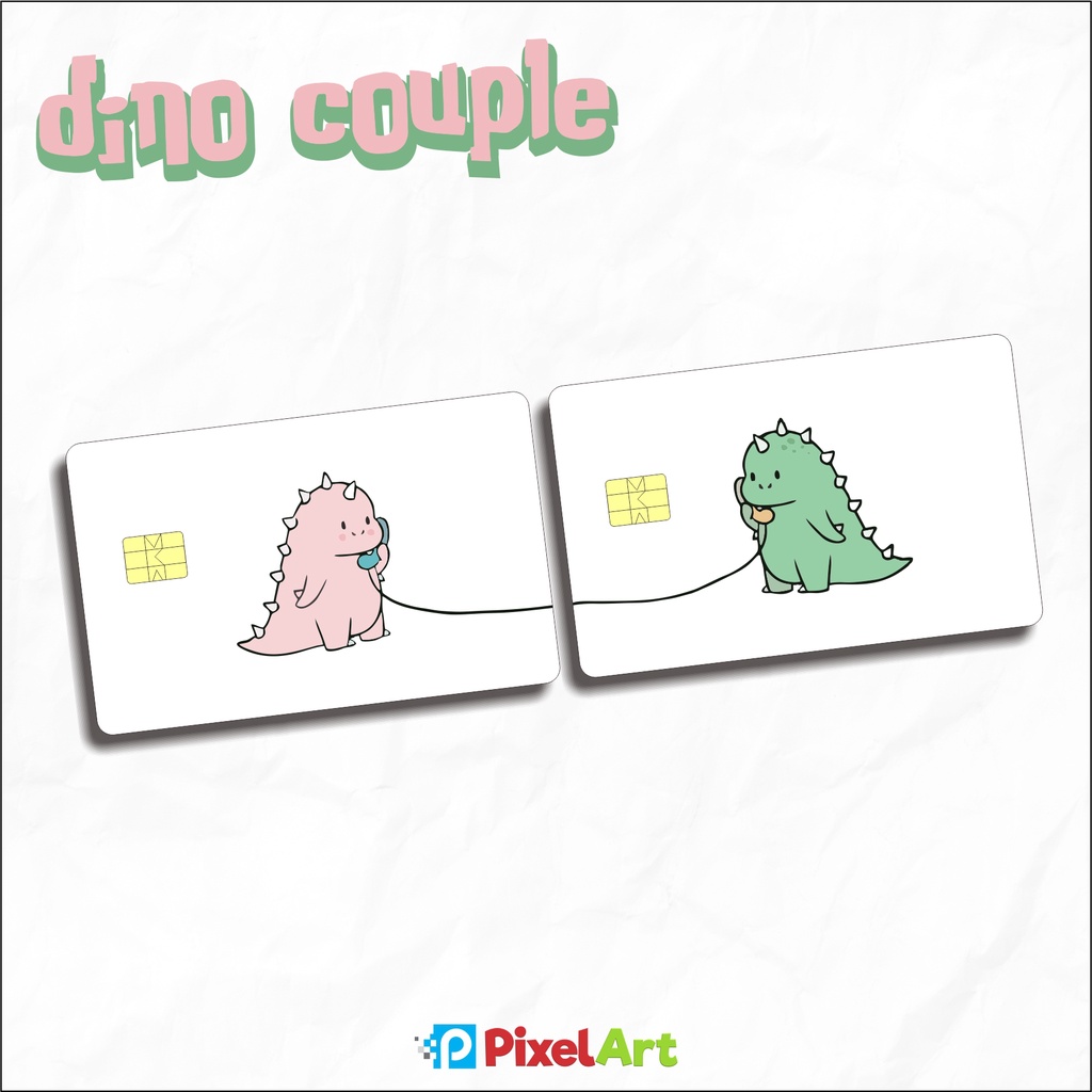 

STICKER DINO COUPLE PELINDUNG KARTU SKIN CARD ATM SIM KTP E-MONEY STIKER MOTIF DINO DINOSAURUS LEM KUAT ANTI GORES