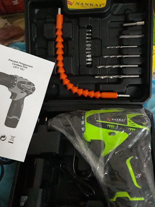 Obeng Bor Tangan Elektrik Charger Cordless Screwdriver Nankai
