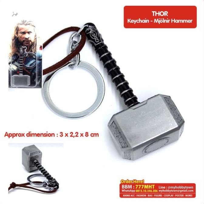 Gantungan Kunci Palu Thor : Mjolnir Hammer