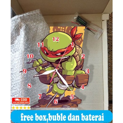 Jam Dinding Motif Kura Kura Ninja Turtles Karakter Terbaru 2022