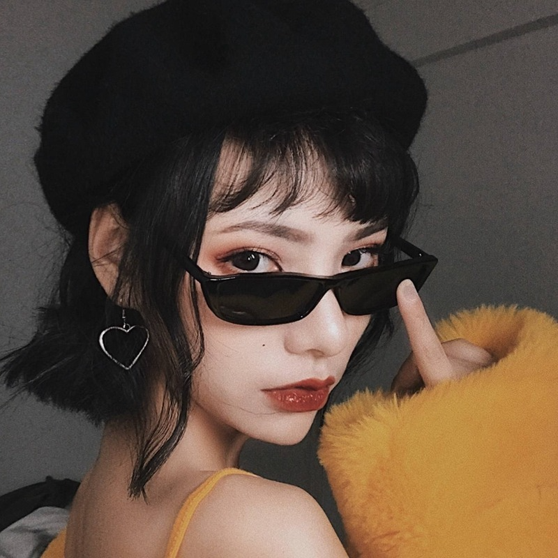 (YUZHU) COD Gaya Korea Kacamata Kucing Mata Kecil Fashion Wanita Kacamata Retro