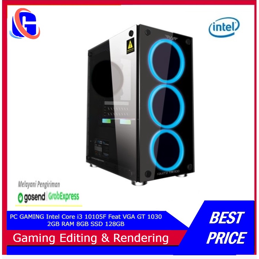 PC GAMING Intel Core i3 10105F Feat VGA GT 1030 2GB RAM 8GB SSD 128GB