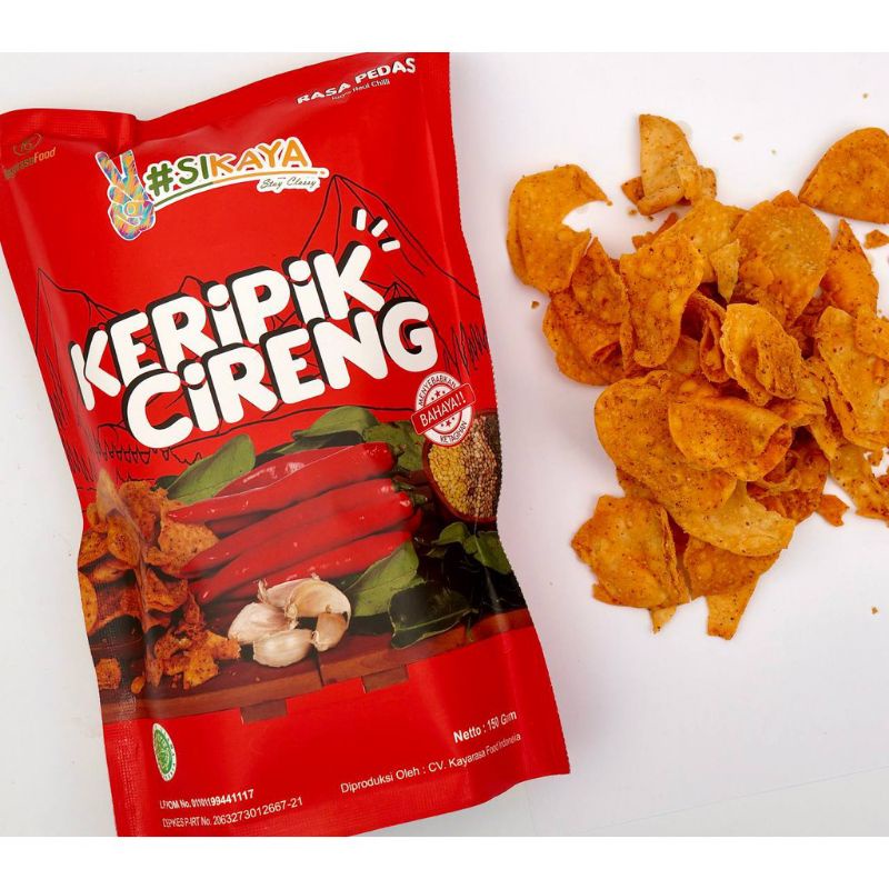 

Keripik cireng pedas dan rumput laut SiKaya 150gr.