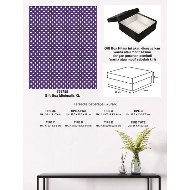 

Kotak kado/Kotak Hadiah/Box Minimalis XL-Polka Spectra VIOLET-A