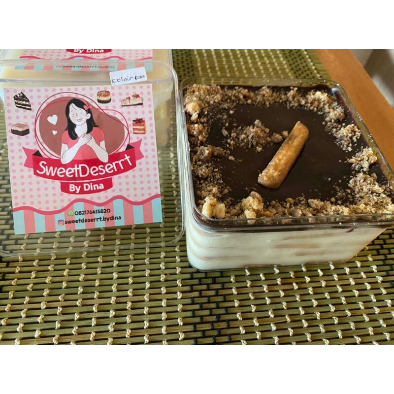 

eklair cake dengan fla coklat