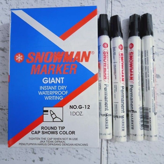 Spidol Permanent Marker Ekonomis– Hitam – Snowman