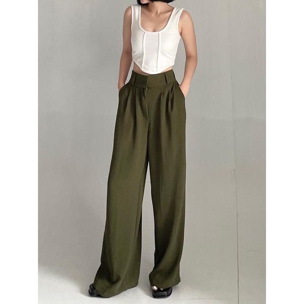 1KG MUAT 4PCS | KULOT HW AIRFLOW TROUSER PANJANG SUPER PREMIUM HIGH GRADE FASHION WANITA KOREAN STYLE OOTD SELEBGRAM