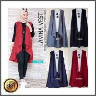 MRA - LAVINA VEST CARDIGAN / KARDIGAN WANITA / OUTER FASHION MUSLIM