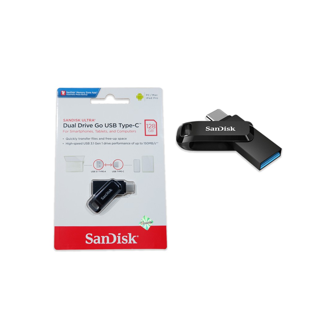 ORIGINAL SANDISK OTG TYPE C GO 128GB DUAL DRIVE FLASHDISK / USB 3.1