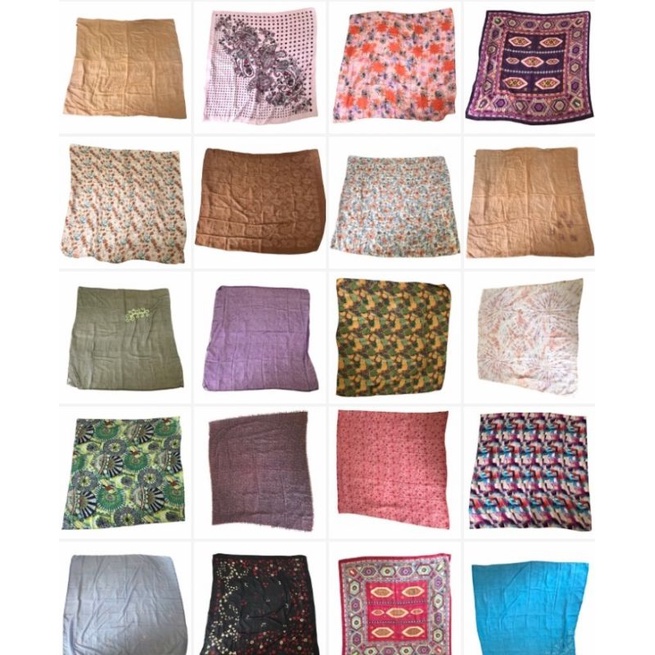 (PRELOVED) JILBAB PERSEGI, PASHMINA, KURUNG CORAK / POLOS, KAIN BAKAL, SARUNG BANTAL, TAPLAK MEJA DA