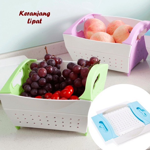 Queen_Fashions Keranjang Pengering Sayuran Buah / Tempat Sayur Multifungsi 1450