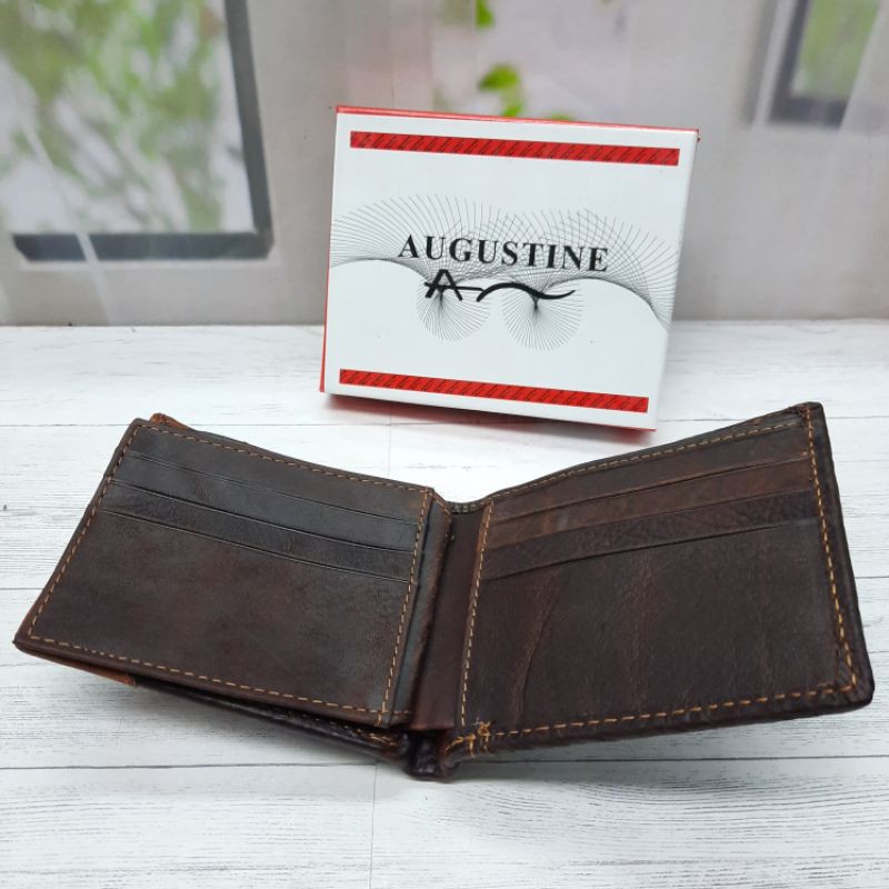 Dompet Kulit Augustine Variasi A602. Dompet kulit sambung. Dompet Kulit asli.