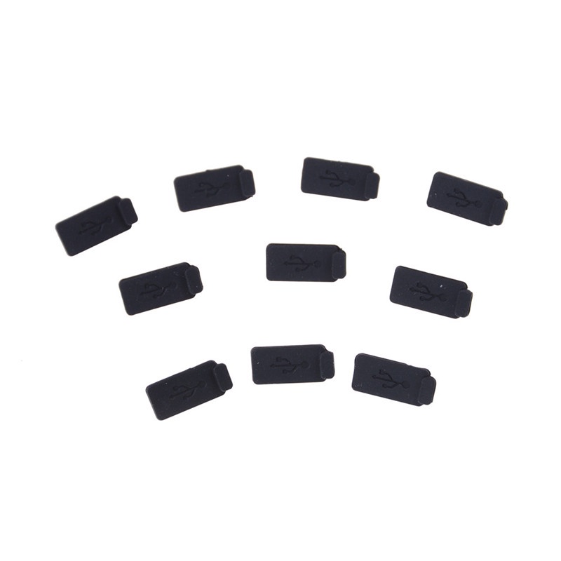 {LUCKID}10pcs Black PC Laptop USB Plug Cover Stopper Rubber Soft Silicon Dust Cap