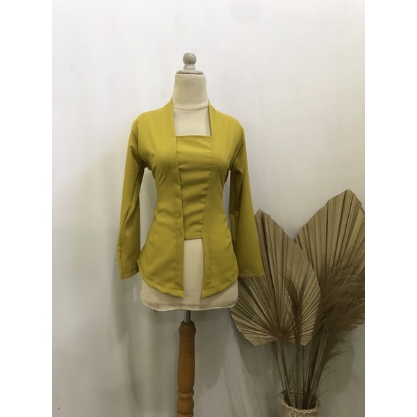 Kebaya bali mostcref bed lengan panjang-Hijau sandat