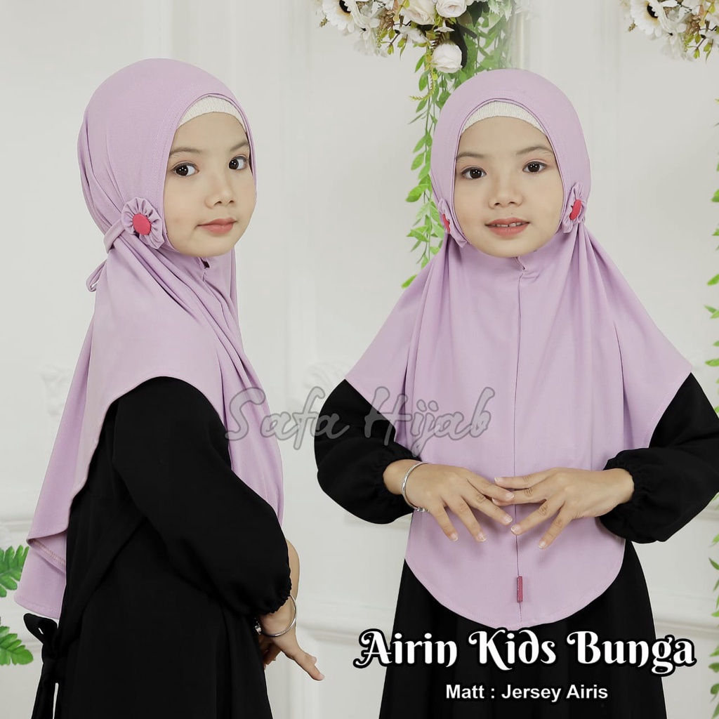 Kerudung Anak Jilbab Instan Anak Airin Kids Bunga Hijab Instan Tali Jersey Airis Safa Hijab