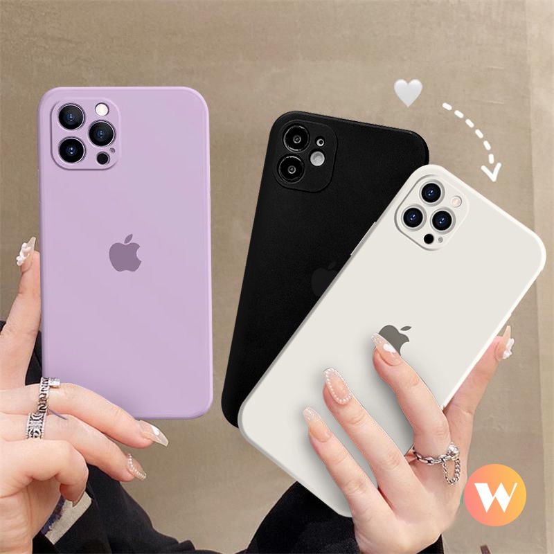 Soft Case TPU Warna Polos Untuk iPhone 13 12 Pro Max 7plus 6 6s 7 8 Plus XR X XS Max SE 11Pro Max