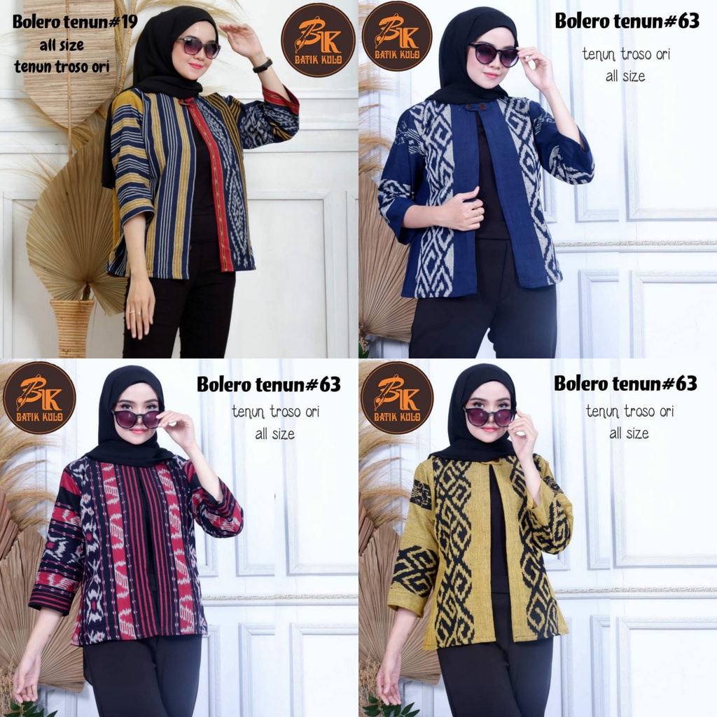 [Premium] Bolero Tenun Troso Series Outer Batik Kantoran Kondangan Wanita Casual Formal Bahan Origin