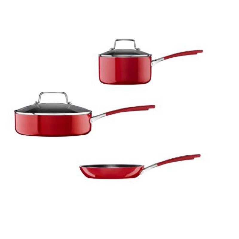 Kitchenaid Aluminum 5 Pcs Non Stick Cookware KC2AS05BER Empire Red Panci Masak Set