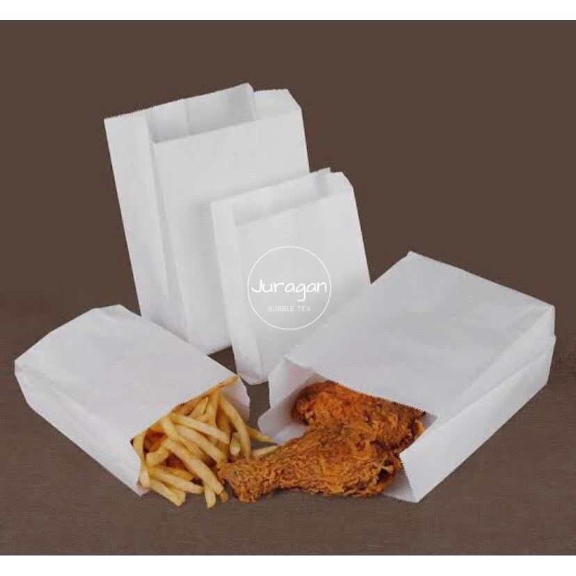 

Paper Bag 12.5x11+6 cm (S+) / Kantong Kertas / Kantong Snack / Fried Chicken isi 100pcs