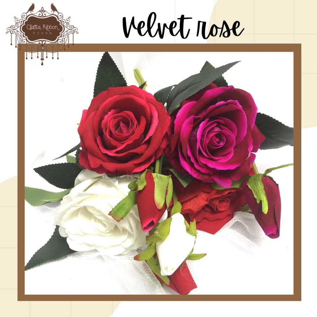 rose velvet premium / rose bludru artificial