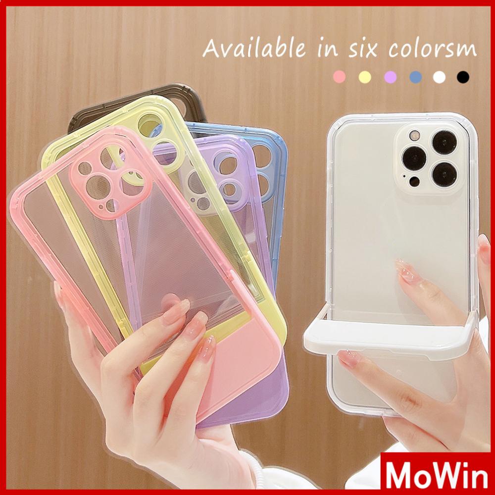 iPhone Case Silicone Soft Cover Folding Stand Clear Candy Color Airbag Shockproof Camera Cover Protection Compatible For iPhone 11 iPhone 13 Pro Max iPhone 12 Pro Max iPhone 7 Plus