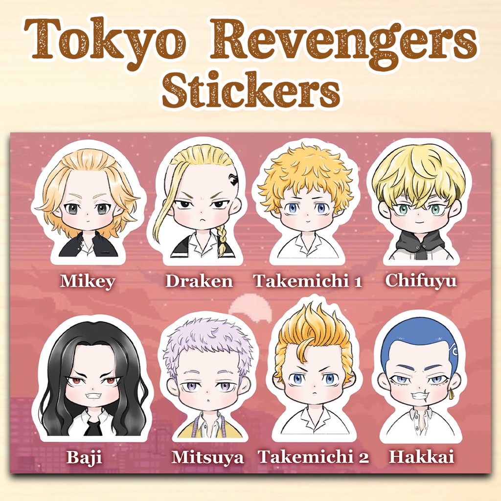 

Tokyo Revengers Sticker Sheet Stiker Waterproof Anti Air TokRev Chibi Stickers Toman Manji Gang Mikey Draken Takemichi Baji Chifuyu Kazutora Mitsuya Hakkai Anime