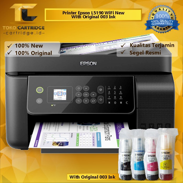 Printer Eco Tank Epson L5190 5190 Print Scan Copy Wifi ADF Fax A4 New