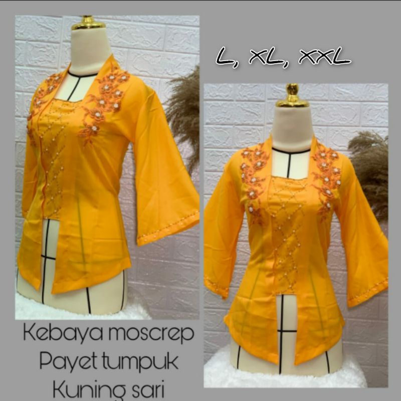 kebaya payet kekinian tangan lonceng, panjang, terompet