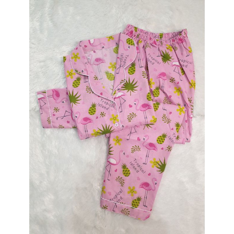 Baju Tidur Piyama Wanita Cewek Pajamas Dewasa Motif Tie Dye PP-PP FLAMINGGO PINK