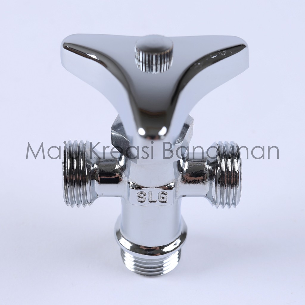 Stop Kran Kuningan SOLIGEN Kloset Toilet 2 Cabang Double Jet Shower Soligen Kamar Mandi Keran T Tee